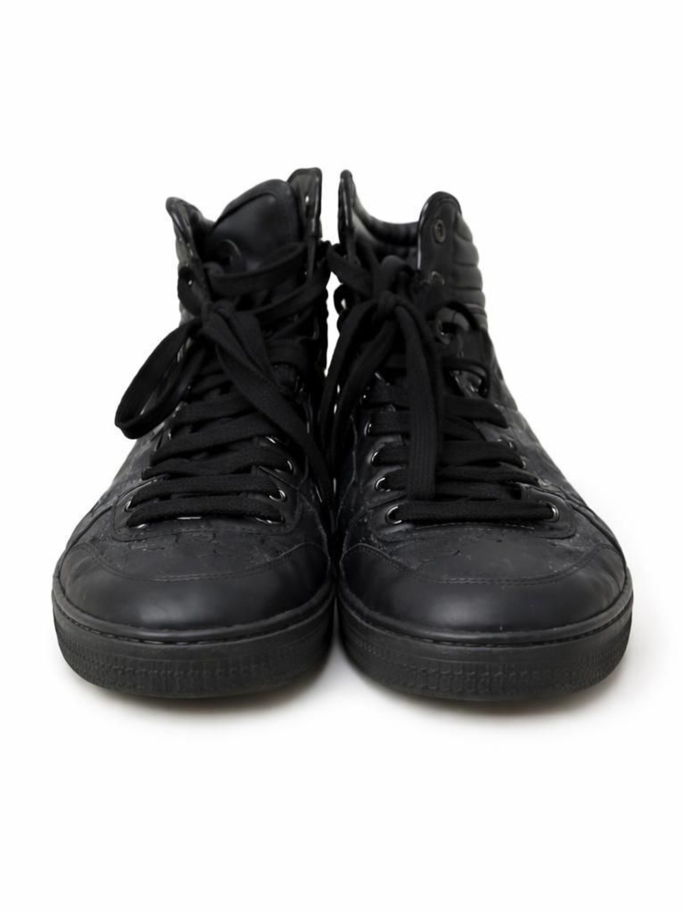 Gucci Authenticated Men's 224778 Black Sneakers Size 6.5 G - Picture 2 of 8